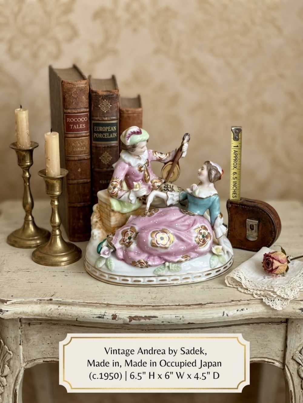 VTG Andrea by Sadek Porcelain Courting Couple Figurine Occupied Japan (Read)